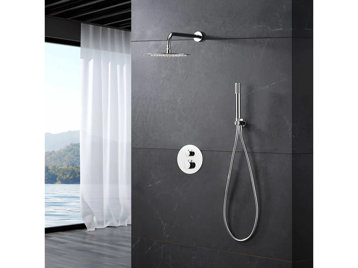 Colonne de Douche Encastrée Thermostatique  Anti-Calcaire Chrome IMEX MONZA GTM039