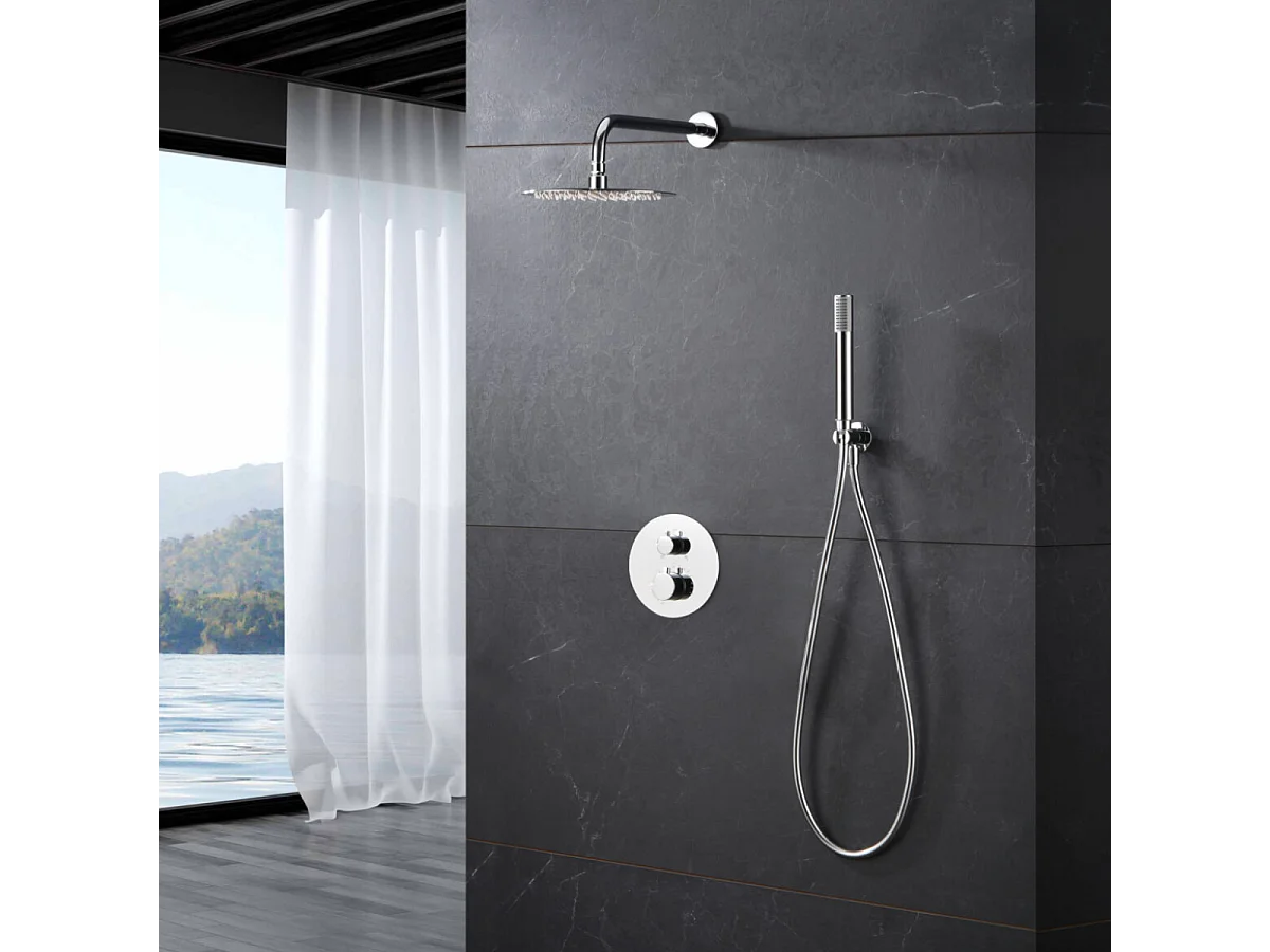 Colonne de Douche Encastrée Thermostatique  Anti-Calcaire Chrome IMEX MONZA GTM039