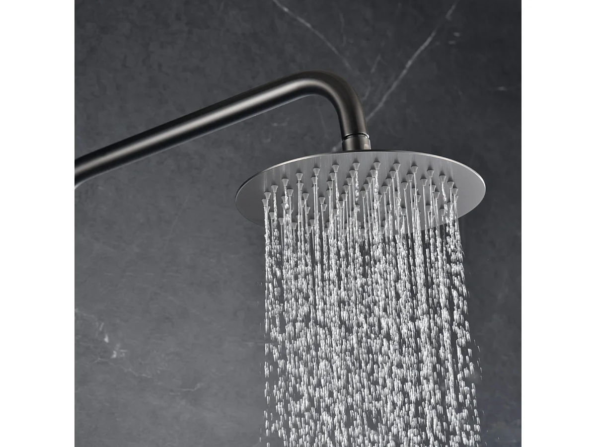 Colonne de Douche Thermostatique Anti-Calcaire Black Gun Métal IMEX MONZA BTM039/BGM