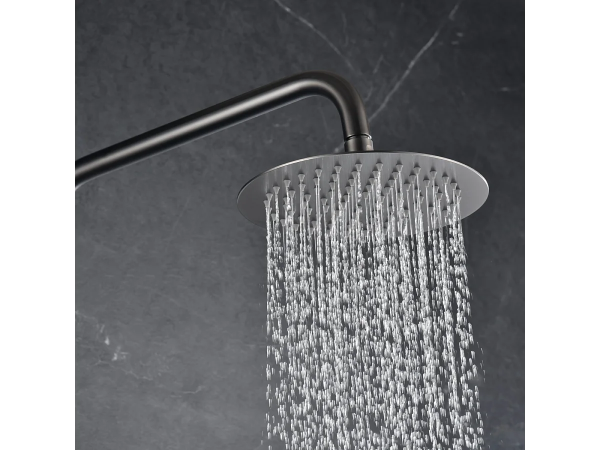 Colonne de Douche Thermostatique Anti-Calcaire Black Gun Métal IMEX MONZA BTM039/BGM