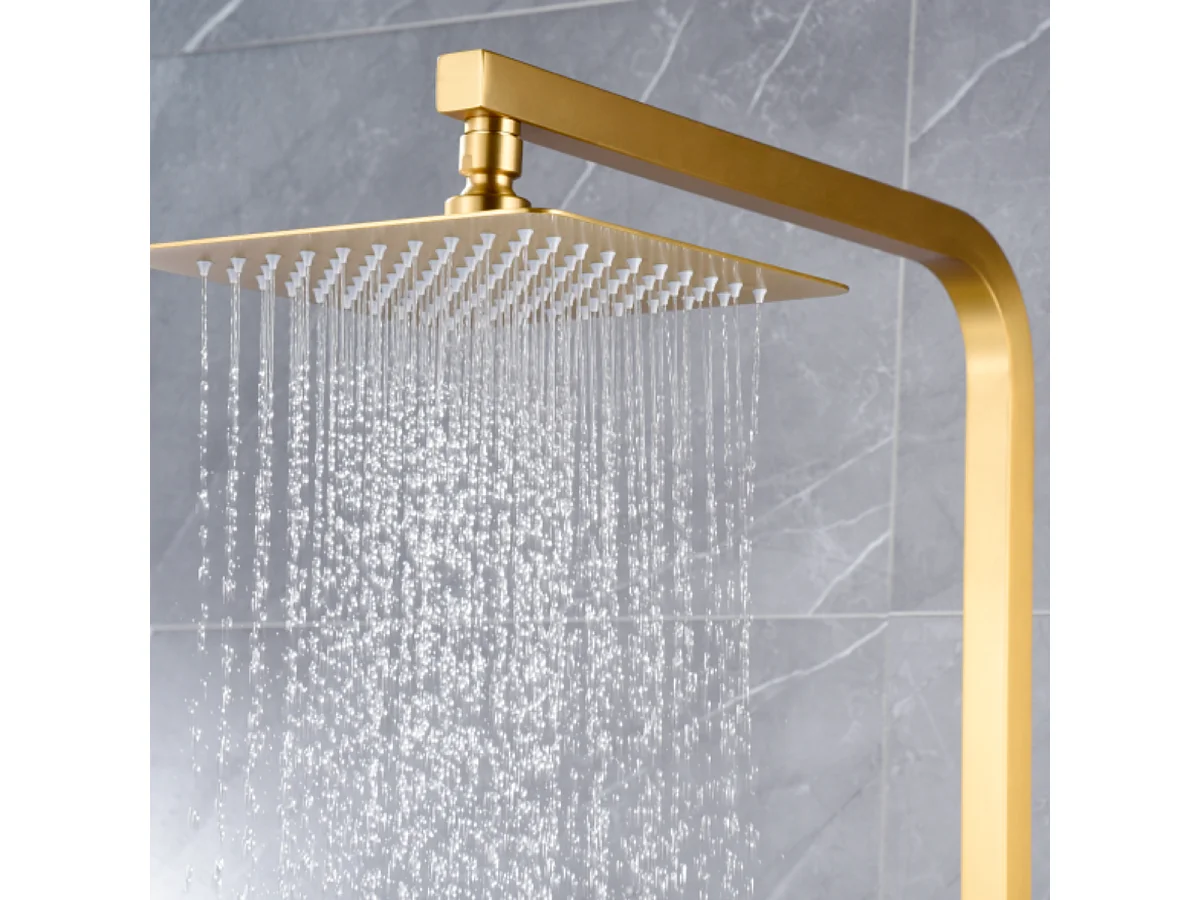 Colonne de Douche or brossé anti-calcaire - Design Moderne et Économie d'eau - Kit Complet PISA IMEX