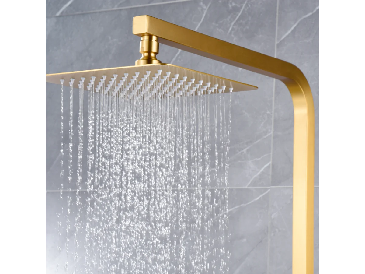 Colonne de Douche or brossé anti-calcaire - Design Moderne et Économie d'eau - Kit Complet PISA IMEX