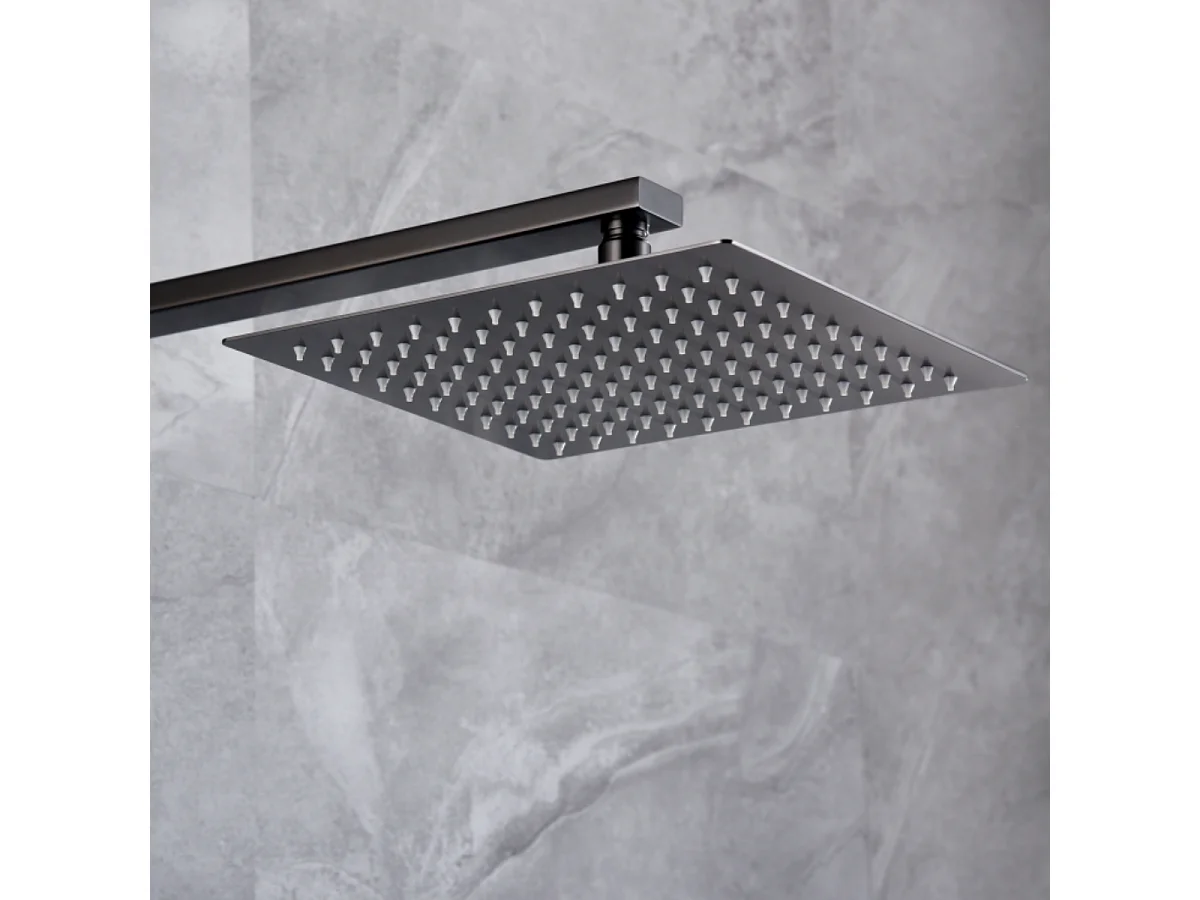 Colonne de Douche Encastrée noir métal anti-calcaire - Design Moderne et Économie d'eau - Kit Complet PISA IMEX