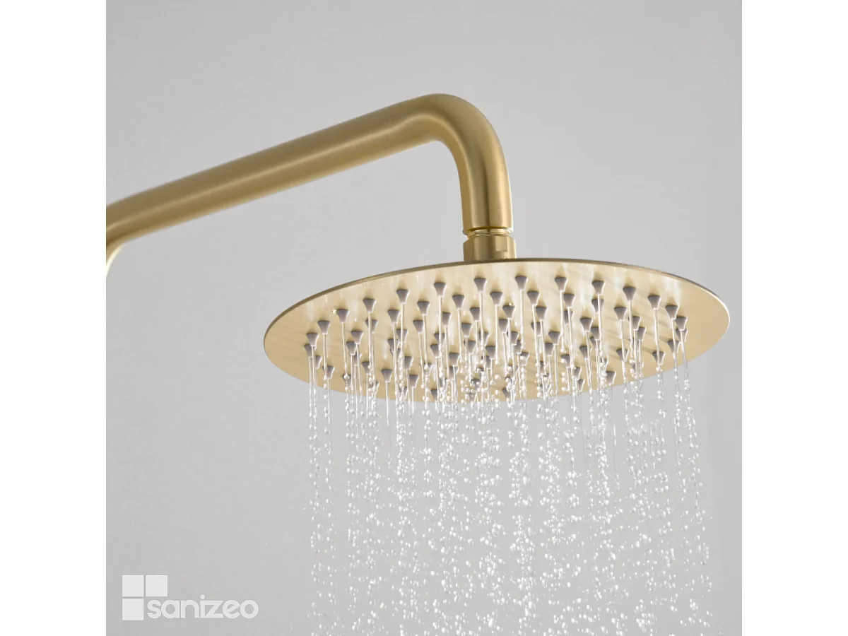 Colonne de Douche or brossé anti-calcaire - Design Moderne et Économie d'eau - Kit Complet DELOS IMEX