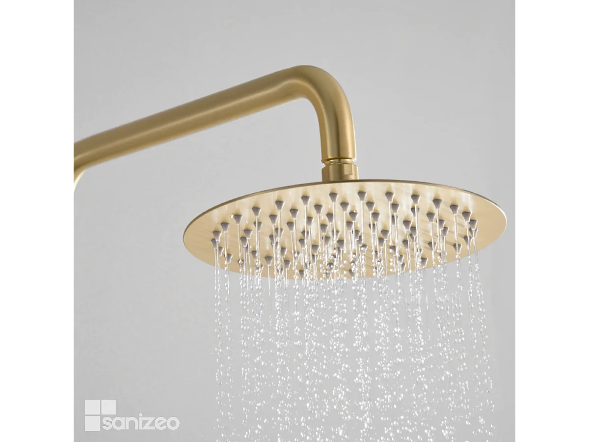 Colonne de Douche or brossé anti-calcaire - Design Moderne et Économie d'eau - Kit Complet DELOS IMEX