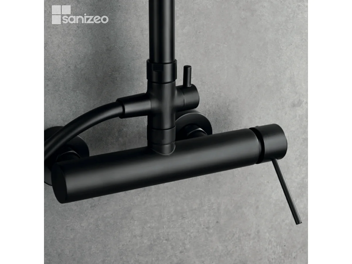 Colonne de Douche Anti-Calcaire Noir Mat MILOS STICK BDYS045/NG