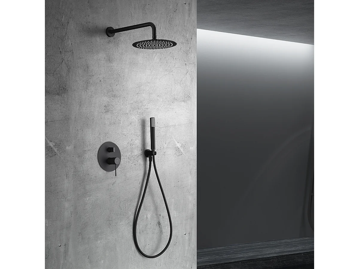 Colonne de Douche Encastrée noir mat anti-calcaire - Design Moderne et Économie d'eau - Kit Complet LINE IMEX