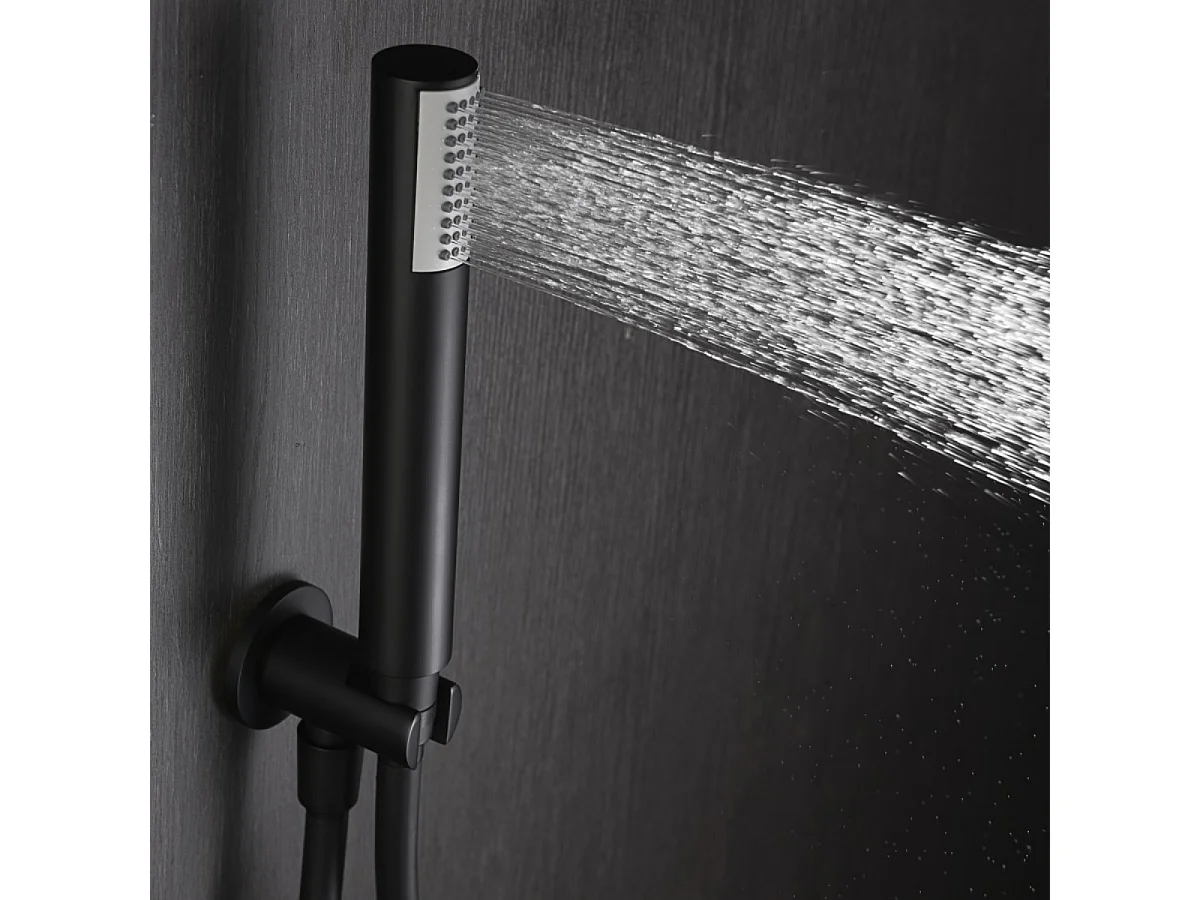 Colonne de Douche Encastrée noir mat anti-calcaire - Design Moderne et Économie d'eau - Kit Complet LINE IMEX