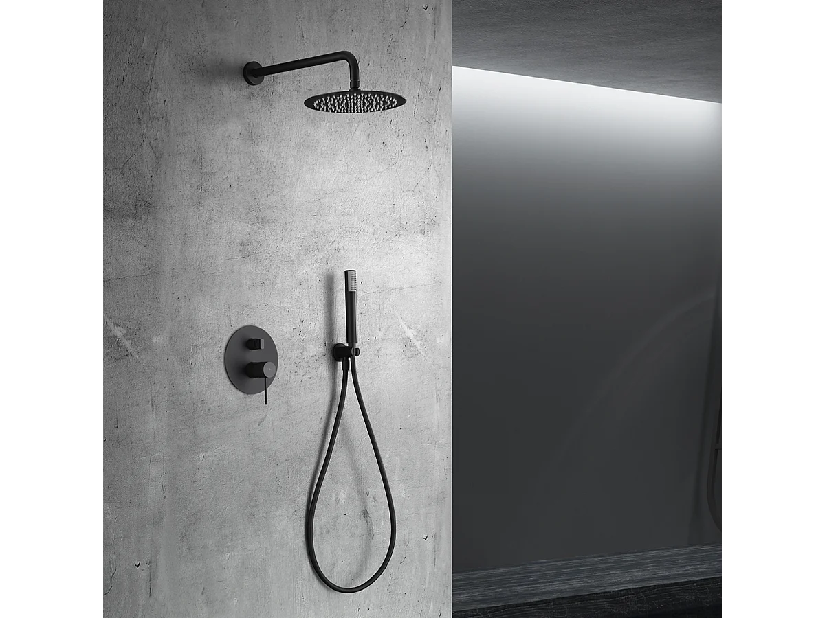 Colonne de Douche Encastrée noir mat anti-calcaire - Design Moderne et Économie d'eau - Kit Complet LINE IMEX