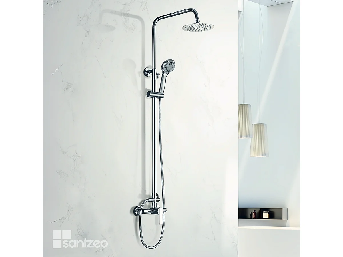 Colonne de Douche chromé anti-calcaire - Design Moderne et Économie d'eau - Kit Complet ROMA IMEX