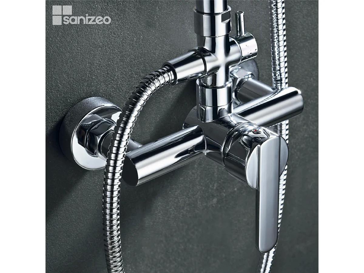 Colonne de Douche chromé anti-calcaire - Design Moderne et Économie d'eau - Kit Complet ROMA IMEX