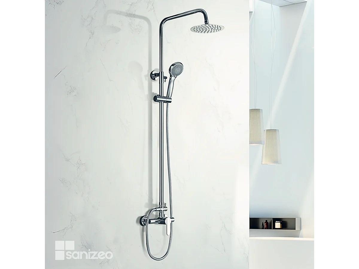 Colonne de Douche chromé anti-calcaire - Design Moderne et Économie d'eau - Kit Complet ROMA IMEX