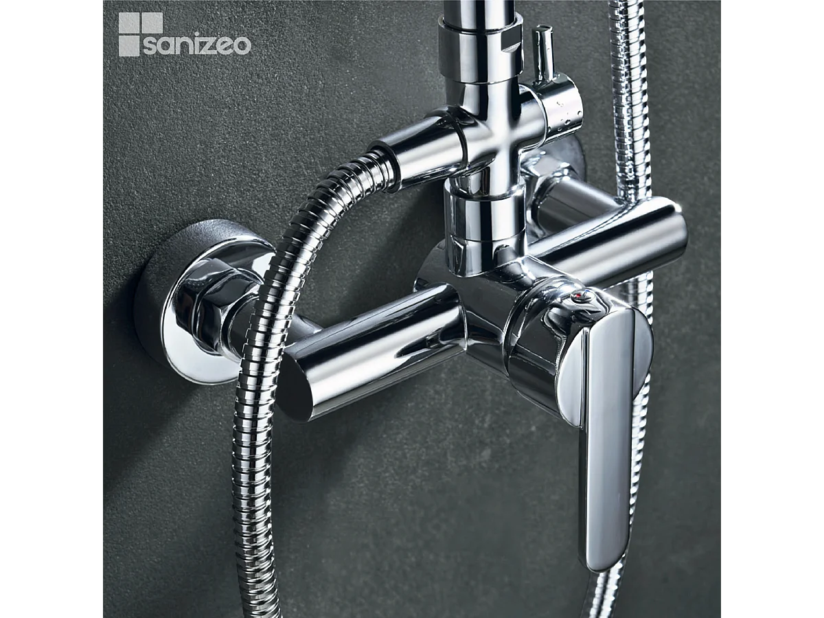 Colonne de Douche chromé anti-calcaire - Design Moderne et Économie d'eau - Kit Complet ROMA IMEX