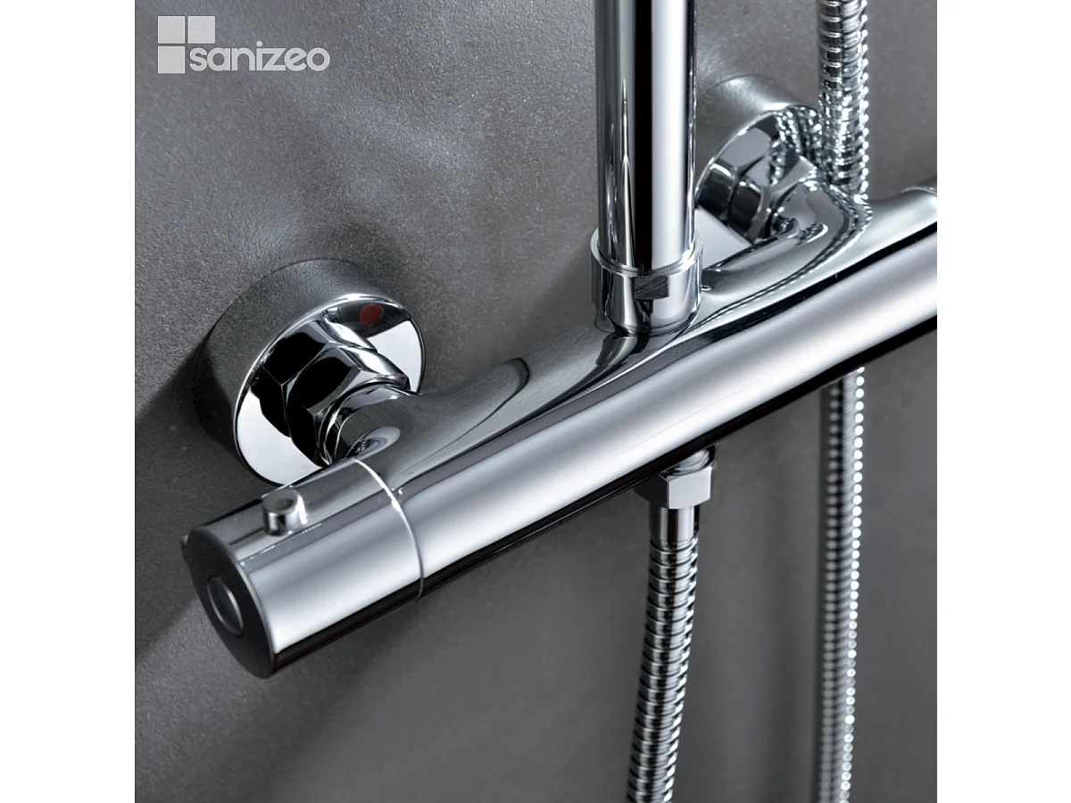 Colonne de Douche avec Mitigeur Thermostatique chromé anti-calcaire - Design Moderne - KENT IMEX