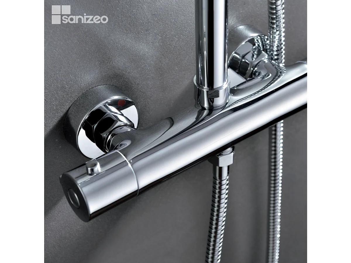 Colonne de Douche avec Mitigeur Thermostatique chromé anti-calcaire - Design Moderne - KENT IMEX