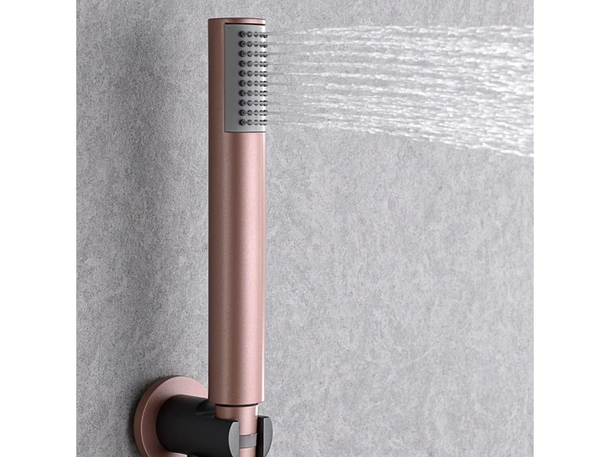 Colonne de Douche Encastrée gris/champagne mat anti-calcaire - Design Moderne et Économie d'eau - Kit Complet LINE IMEX