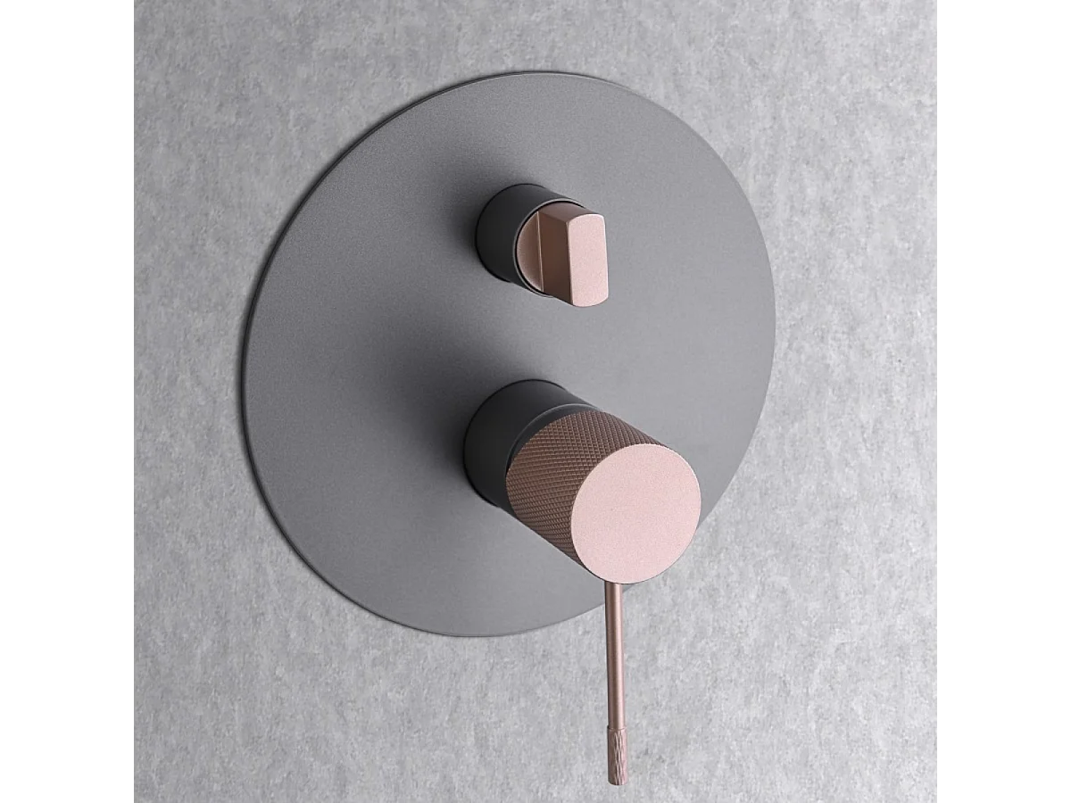 Colonne de Douche Encastrée gris/champagne mat anti-calcaire - Design Moderne et Économie d'eau - Kit Complet LINE IMEX