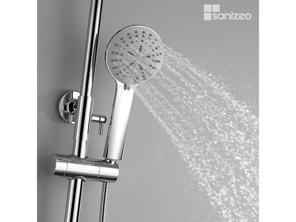 Colonne de Douche chromé anti-calcaire - Design Moderne et Économie d'eau - Kit Complet BELGICA IMEX