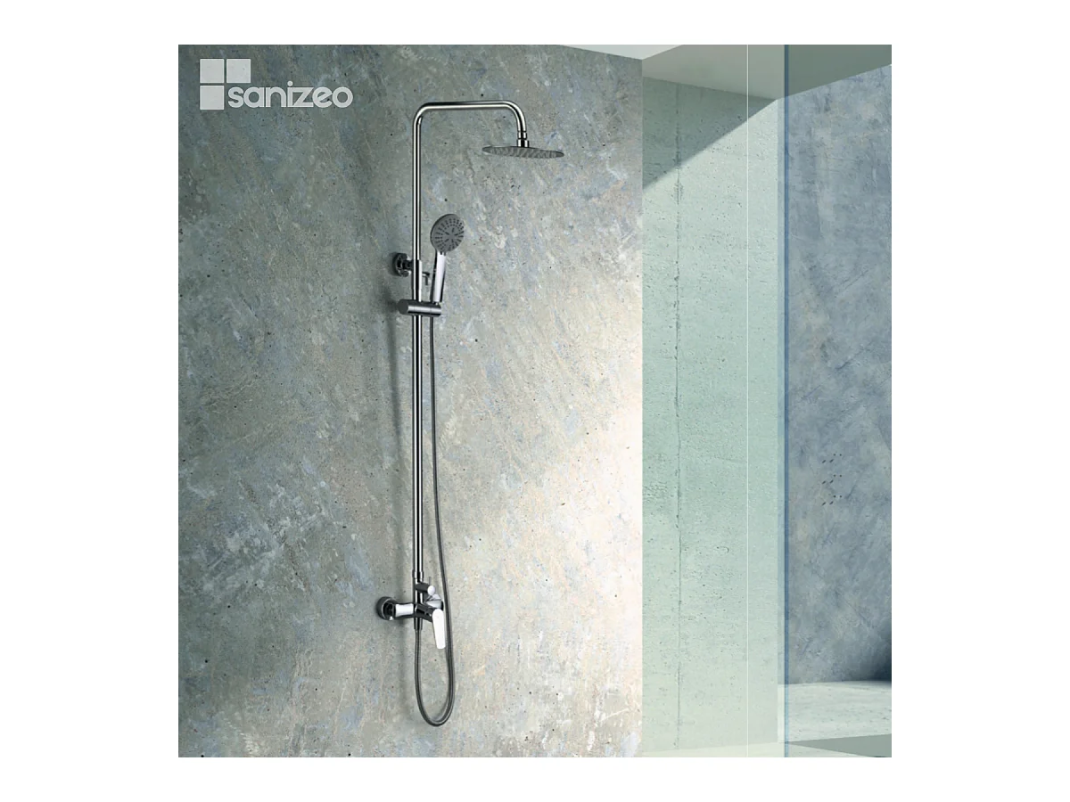Colonne de Douche chromé anti-calcaire - Design Moderne et Économie d'eau - Kit Complet BELGICA IMEX