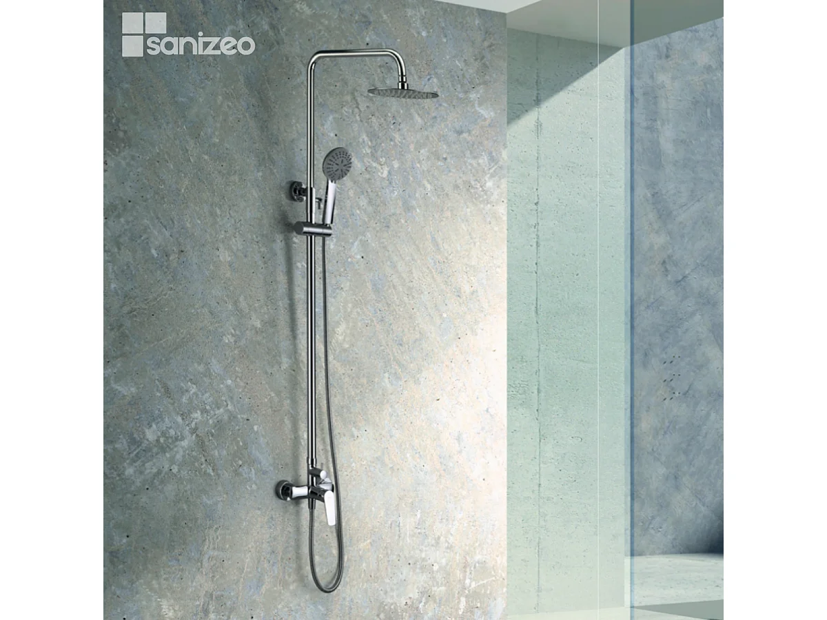 Colonne de Douche chromé anti-calcaire - Design Moderne et Économie d'eau - Kit Complet BELGICA IMEX