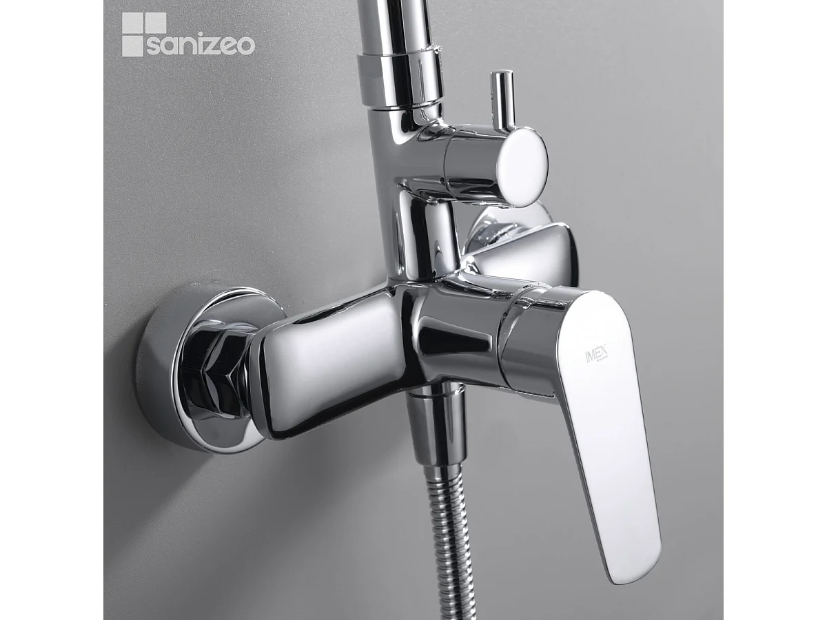 Colonne de Douche chromé anti-calcaire - Design Moderne et Économie d'eau - Kit Complet BELGICA IMEX