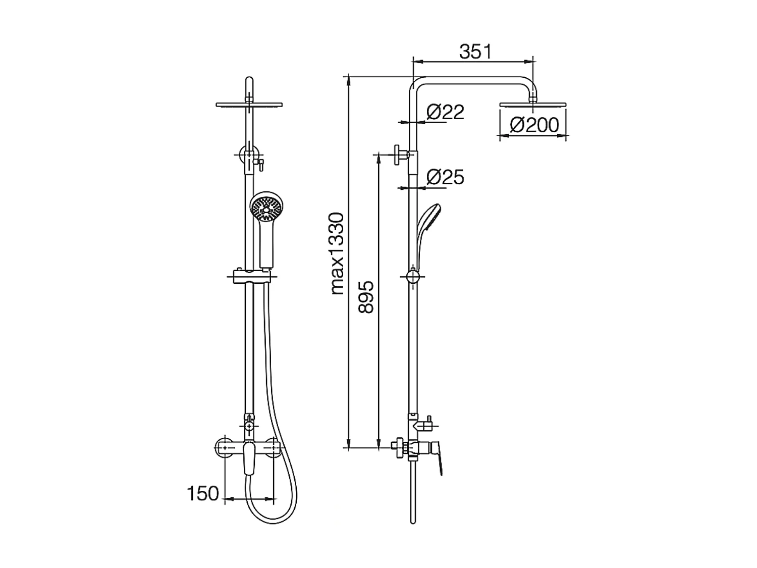 Colonne de Douche chromé anti-calcaire - Design Moderne et Économie d'eau - Kit Complet BELGICA IMEX