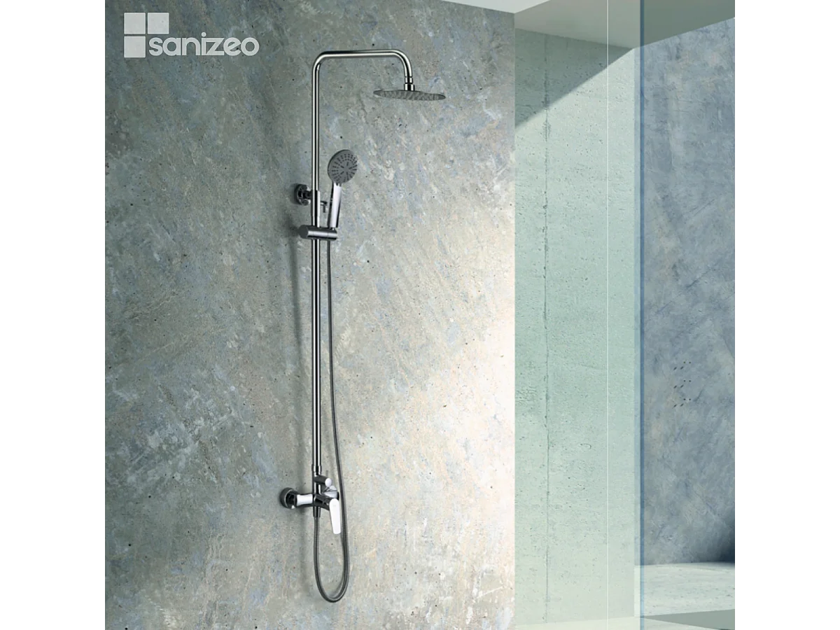 Colonne de Douche chromé anti-calcaire - Design Moderne et Économie d'eau - Kit Complet BELGICA IMEX