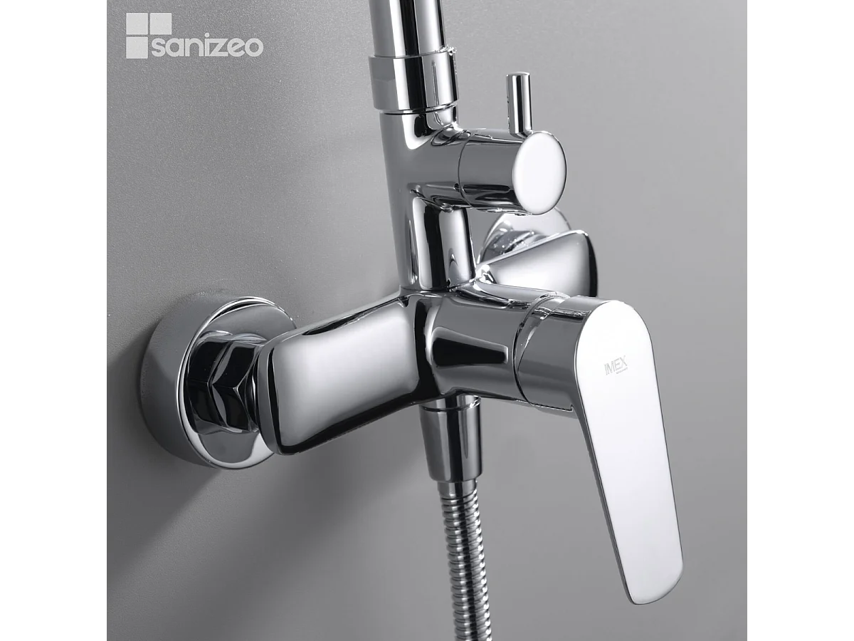 Colonne de Douche chromé anti-calcaire - Design Moderne et Économie d'eau - Kit Complet BELGICA IMEX