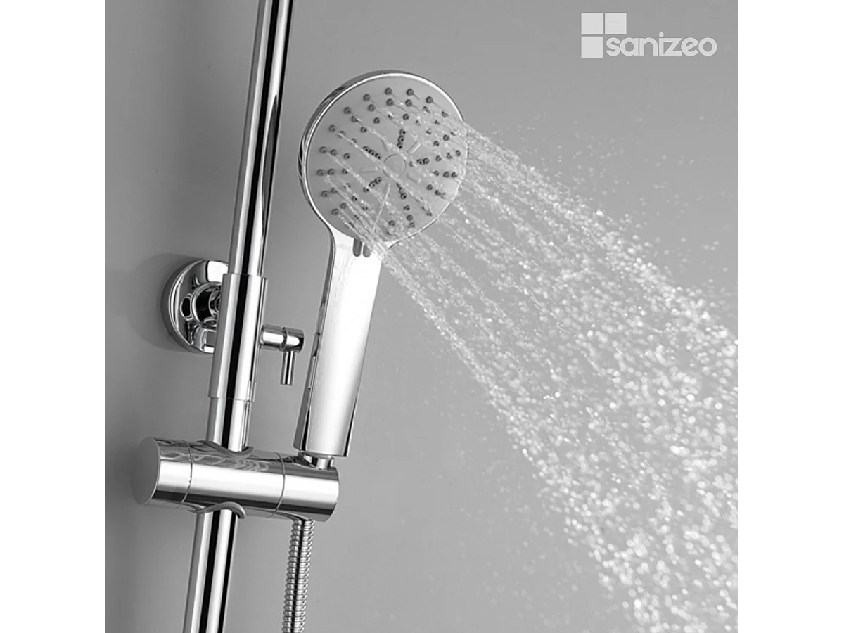 Colonne de Douche chromé anti-calcaire - Design Moderne et Économie d'eau - Kit Complet BELGICA IMEX