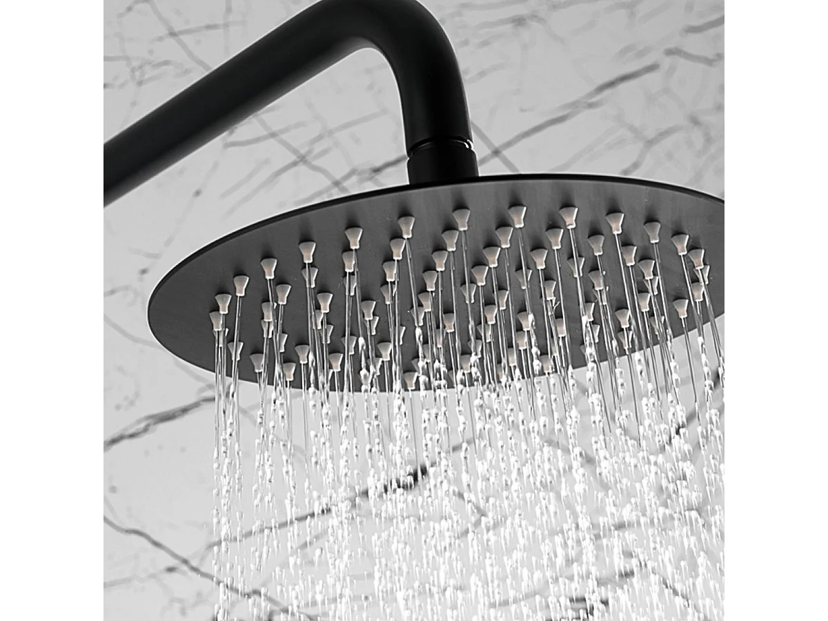 Colonne de Douche et Baignoire Thermostatique noir mat anti-calcaire - Design Moderne - MONZA IMEX