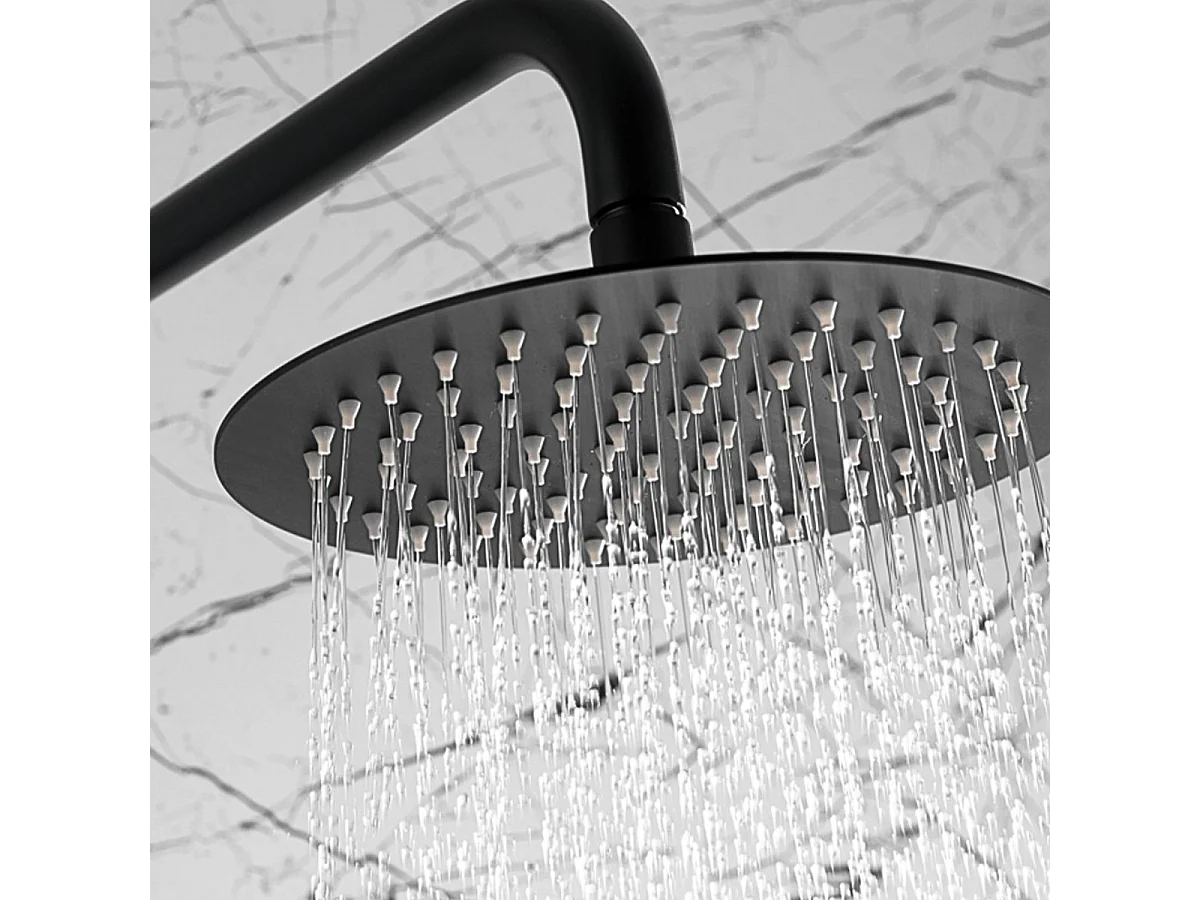 Colonne de Douche et Baignoire Thermostatique noir mat anti-calcaire - Design Moderne - MONZA IMEX