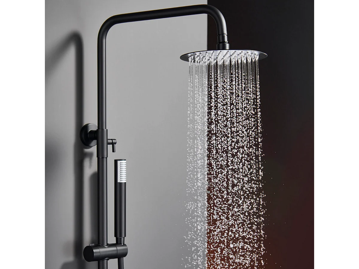 Colonne de Douche Anti-Calcaire Noir Mat IMEX MONZA BDM039/NG