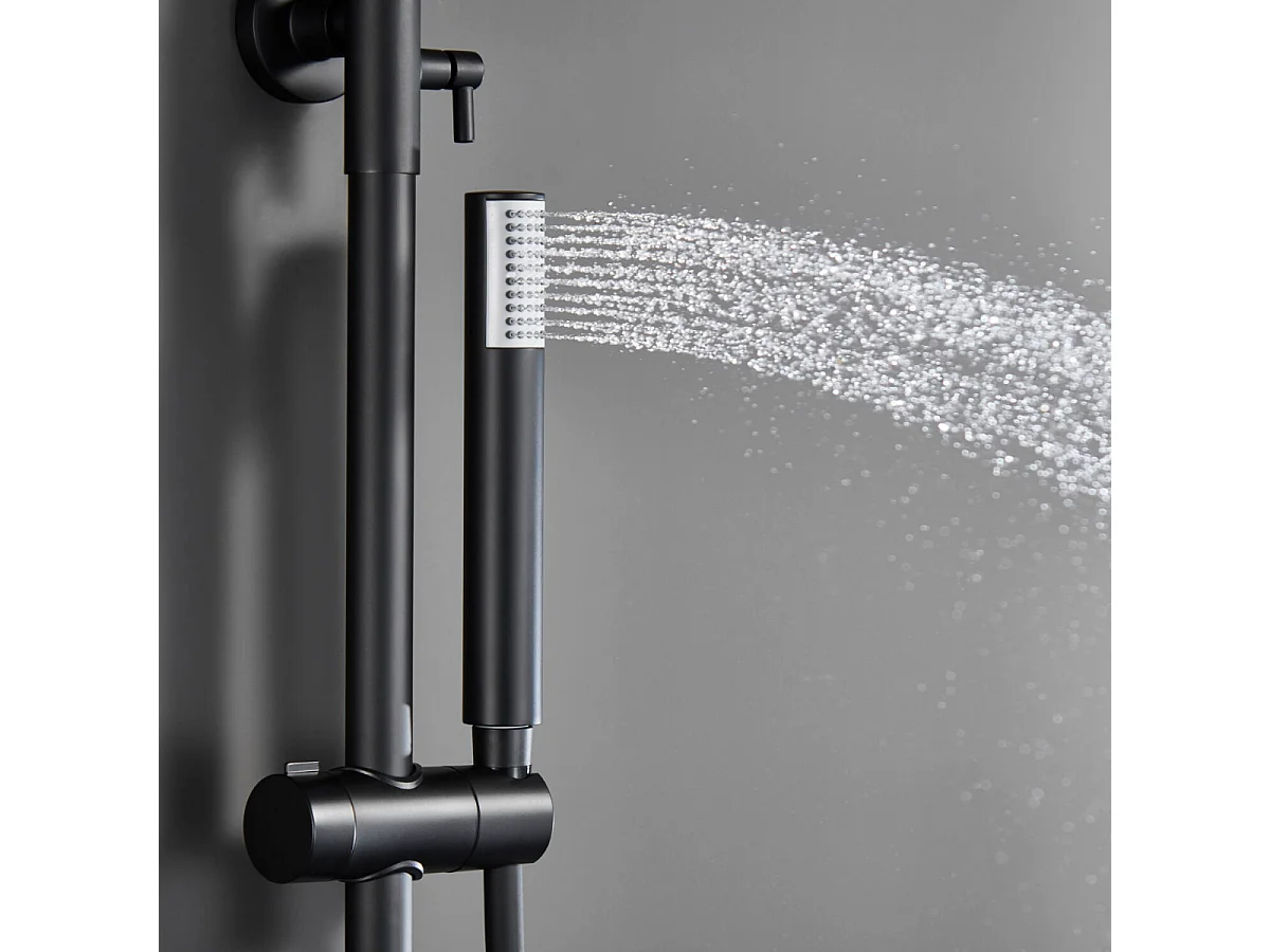 Colonne de Douche Anti-Calcaire Noir Mat IMEX MONZA BDM039/NG