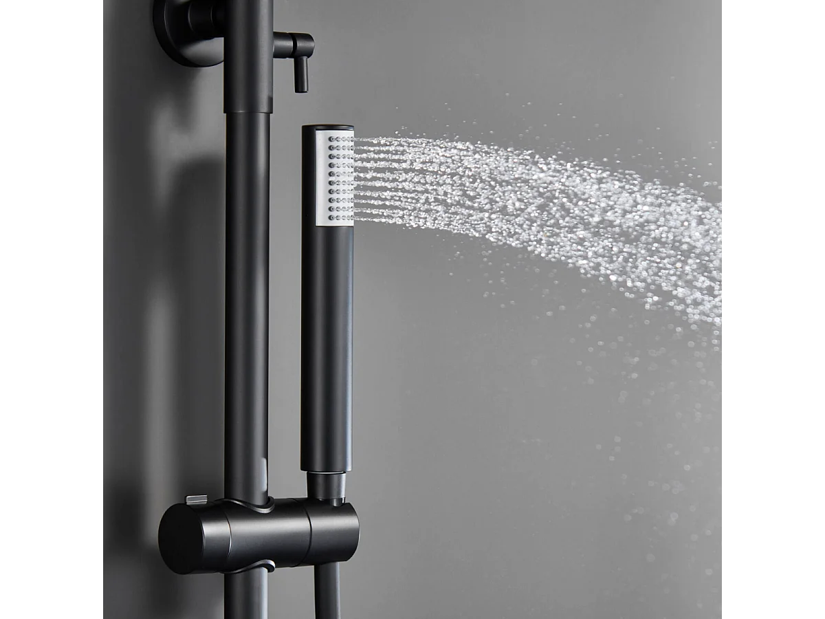 Colonne de Douche Anti-Calcaire Noir Mat IMEX MONZA BDM039/NG