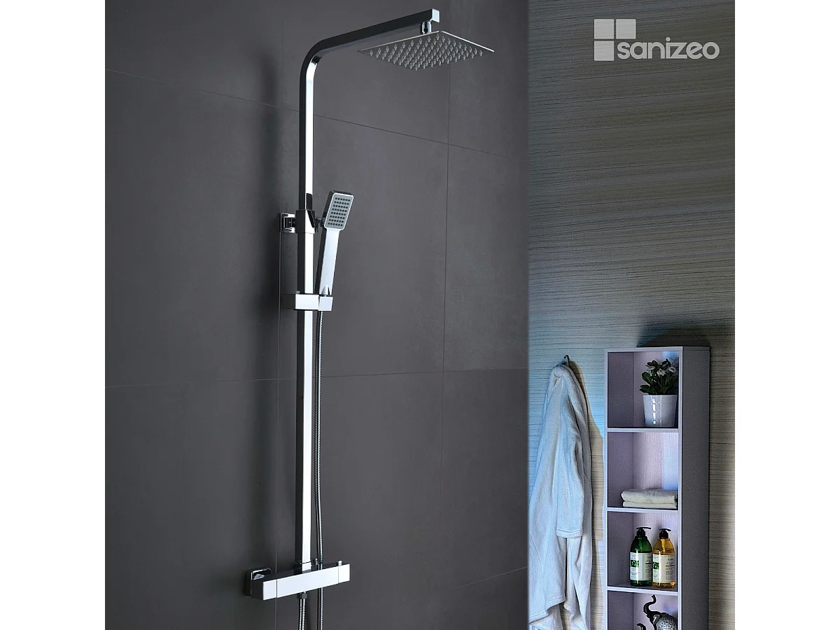 Colonne de Douche avec Mitigeur Thermostatique chromé anti-calcaire - Design Moderne - VIGO IMEX