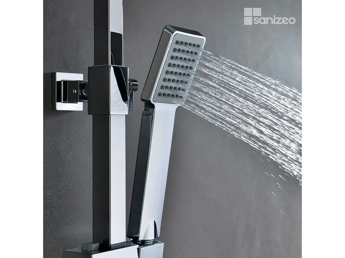 Colonne de Douche avec Mitigeur Thermostatique chromé anti-calcaire - Design Moderne - VIGO IMEX