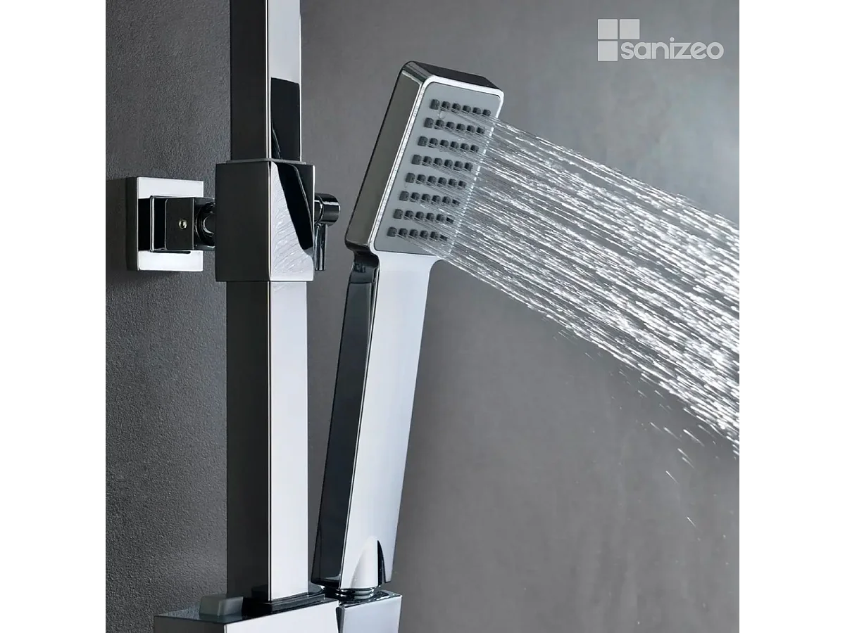 Colonne de Douche avec Mitigeur Thermostatique chromé anti-calcaire - Design Moderne - VIGO IMEX