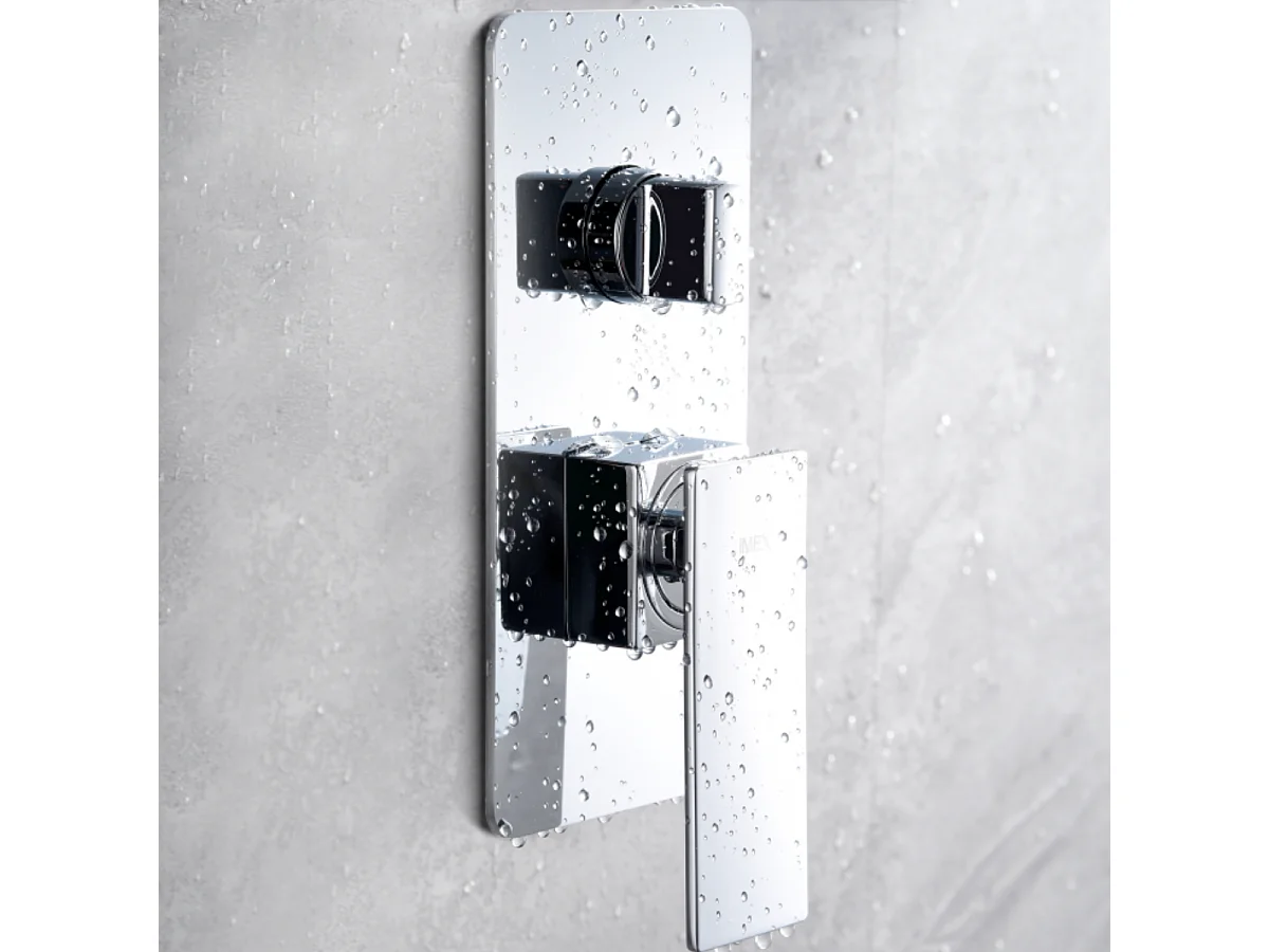 Colonne de Douche Encastrée chromé anti-calcaire - Design Moderne et Économie d'eau - Kit Complet PISA IMEX