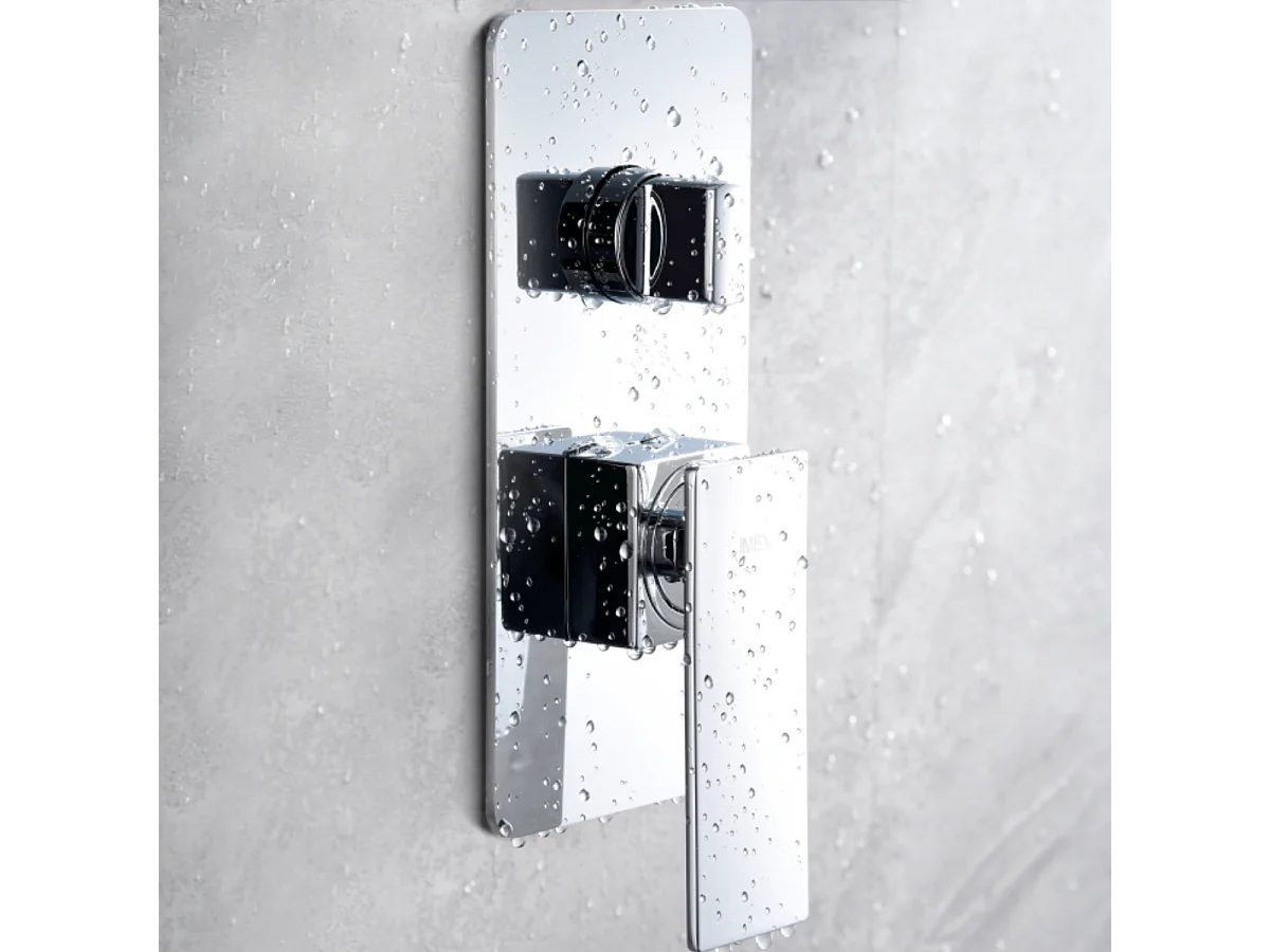 Colonne de Douche Encastrée chromé anti-calcaire - Design Moderne et Économie d'eau - Kit Complet PISA IMEX