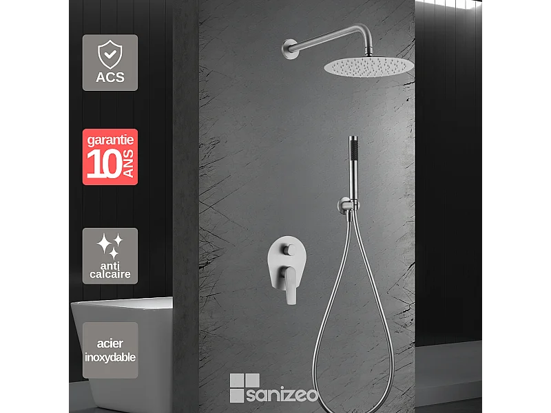 Colonne de Douche Encastrée acier inoxydable anti-calcaire - Design Moderne et Économie d'eau - Kit Complet DELOS IMEX