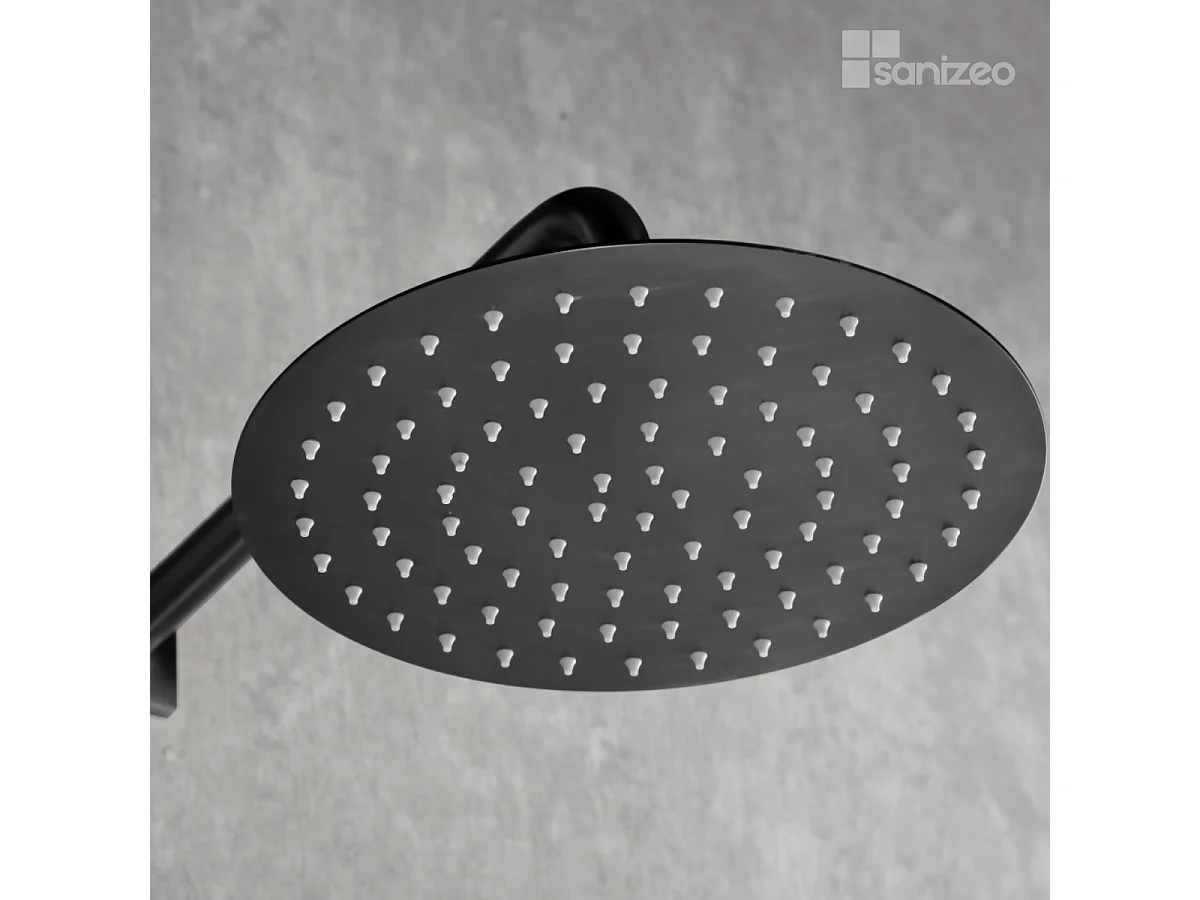 Colonne de Douche Encastrée avec Mitigeur Thermostatique noir mat anti-calcaire - Design Moderne - TIBET IMEX