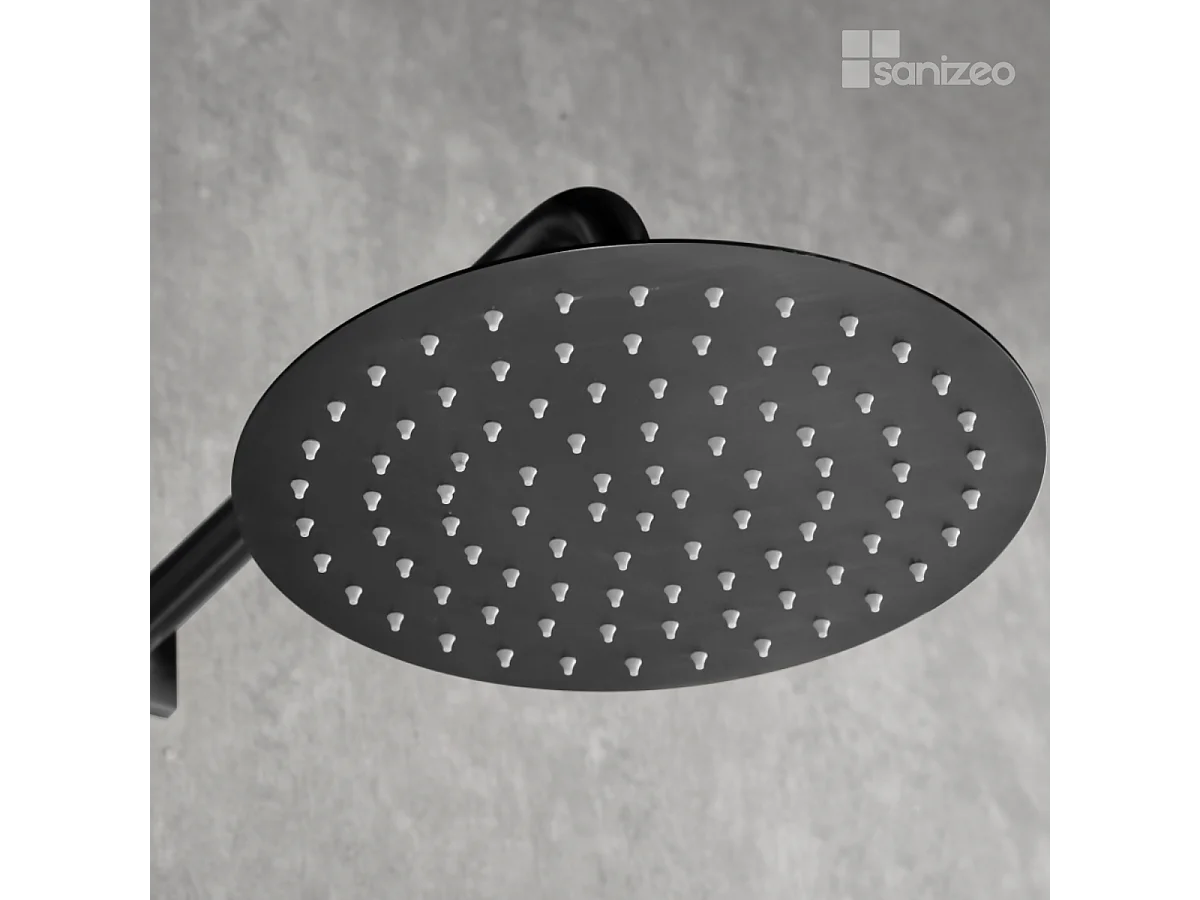 Colonne de Douche Encastrée avec Mitigeur Thermostatique noir mat anti-calcaire - Design Moderne - TIBET IMEX