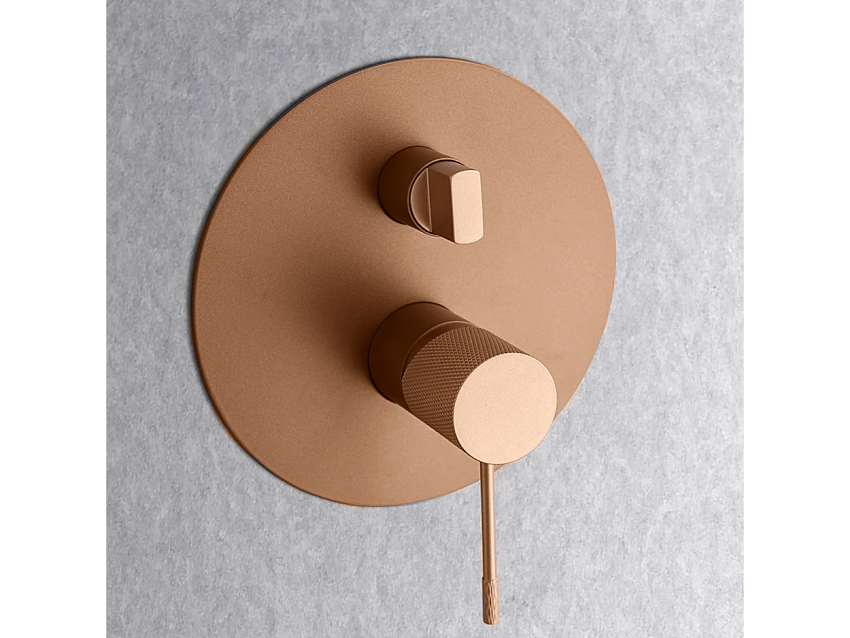 Colonne de Douche Encastrée or rose cuivré anti-calcaire - Design Moderne et Économie d'eau - Kit Complet LINE IMEX