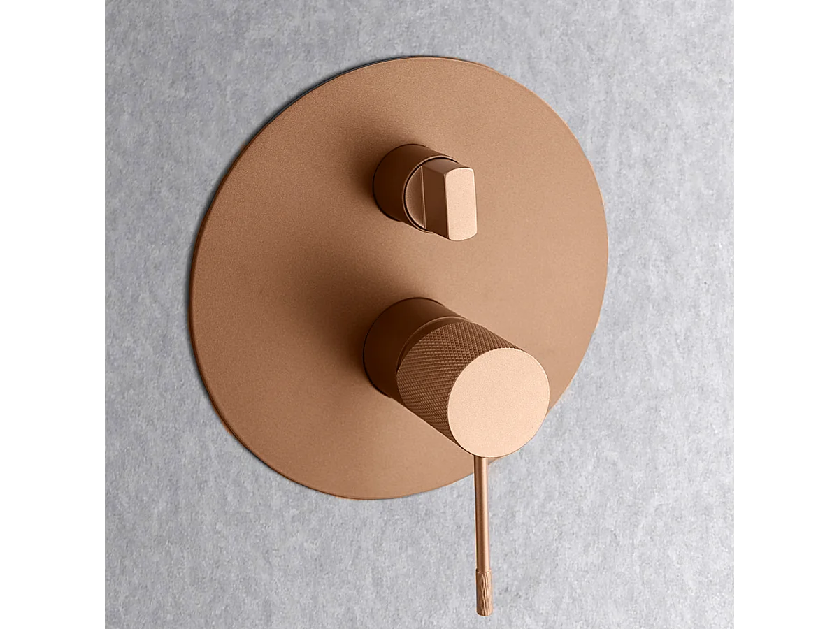 Colonne de Douche Encastrée or rose cuivré anti-calcaire - Design Moderne et Économie d'eau - Kit Complet LINE IMEX