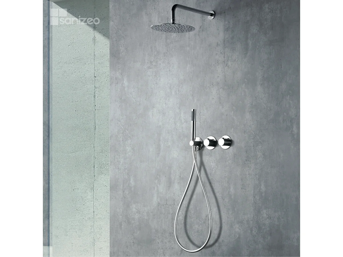 Colonne de Douche Encastrée avec Mitigeur Thermostatique chromé anti-calcaire - Design Moderne - ASSEN IMEX