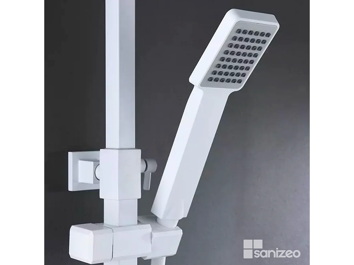Colonne de Douche blanc mat anti-calcaire - Design Moderne et Économie d'eau - Kit Complet FIYI IMEX