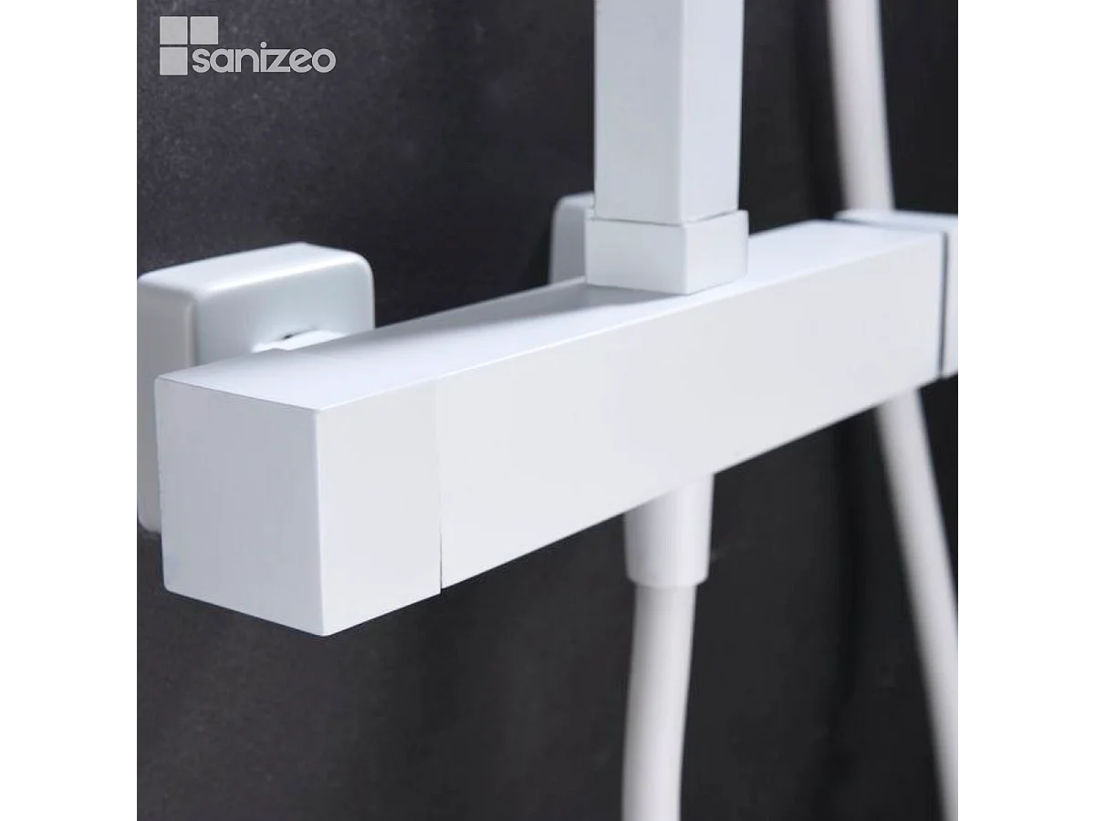 Colonne de Douche blanc mat anti-calcaire - Design Moderne et Économie d'eau - Kit Complet FIYI IMEX