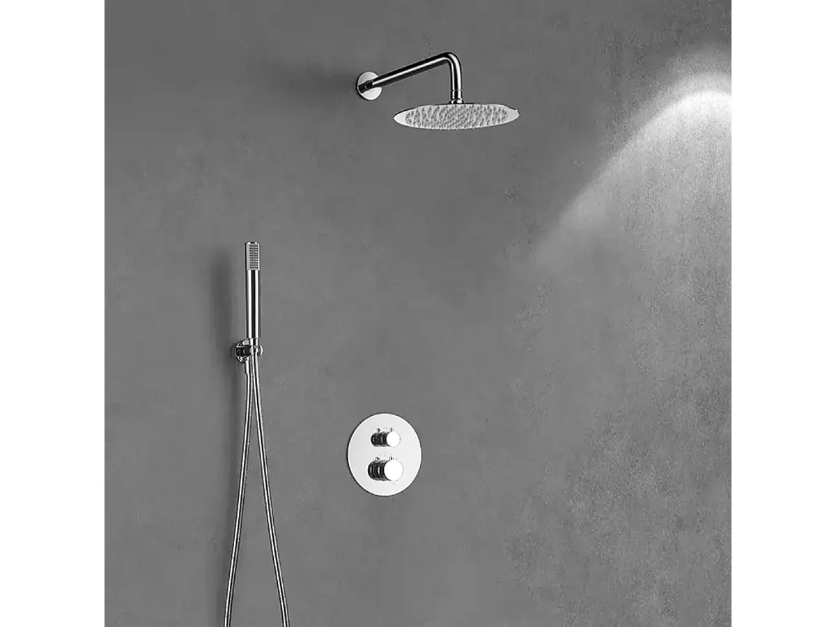 Colonne de Douche Encastrée avec Mitigeur Thermostatique chromé anti-calcaire - Design Moderne - LINE IMEX