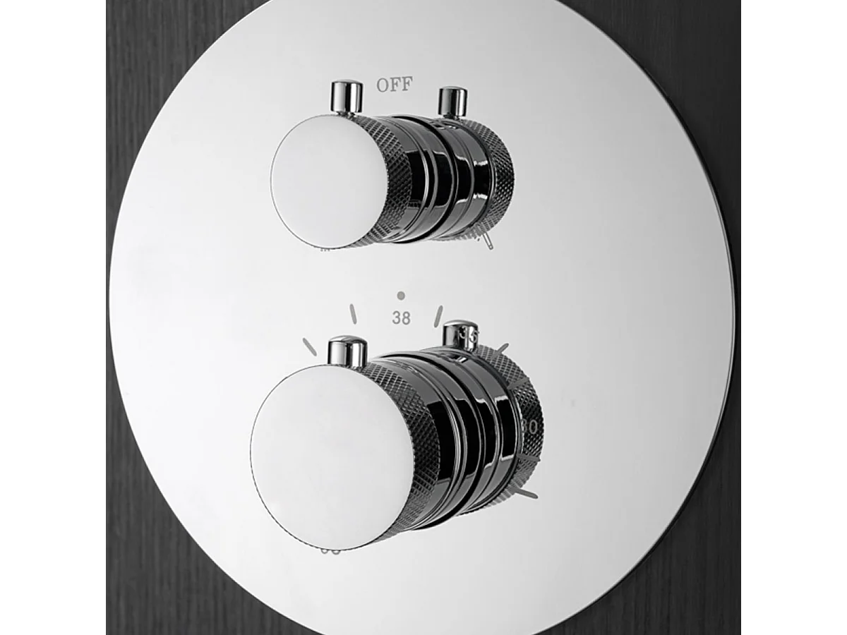 Colonne de Douche Encastrée avec Mitigeur Thermostatique chromé anti-calcaire - Design Moderne - LINE IMEX