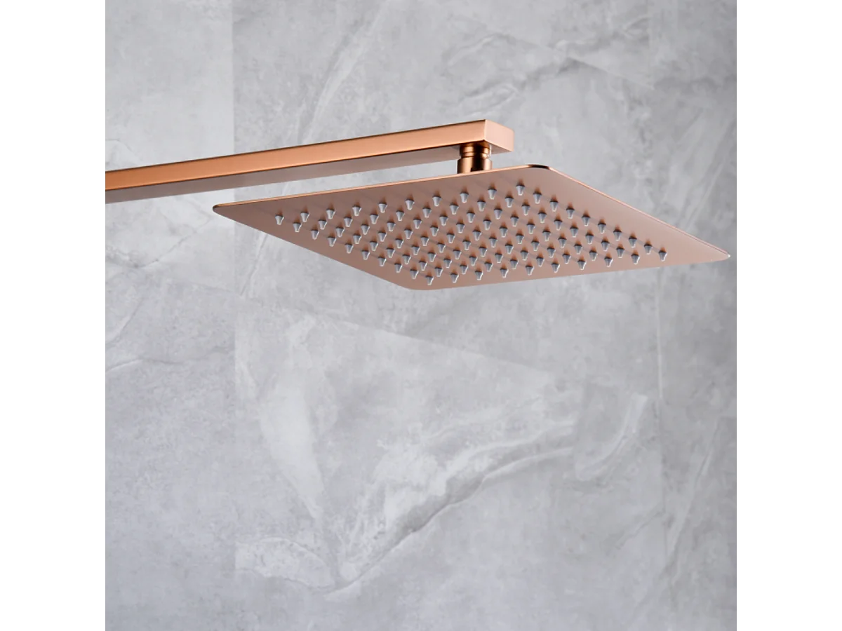 Colonne de Douche or rose cuivré anti-calcaire - Design Moderne et Économie d'eau - Kit Complet PISA IMEX